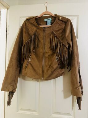 Karlie Brown Suede Fringe Leather Jacket